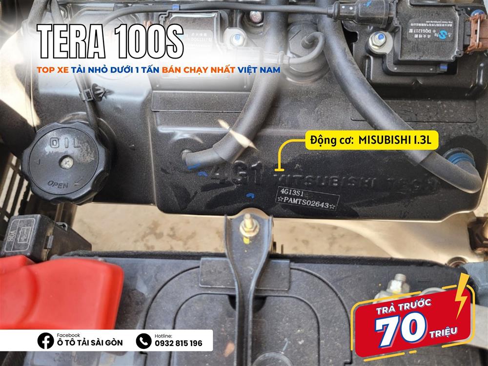 Sử dụng động cơ công nghệ Mitsubishi cực bền và tiết kiệm nhiên liệu trên xe Tera 100